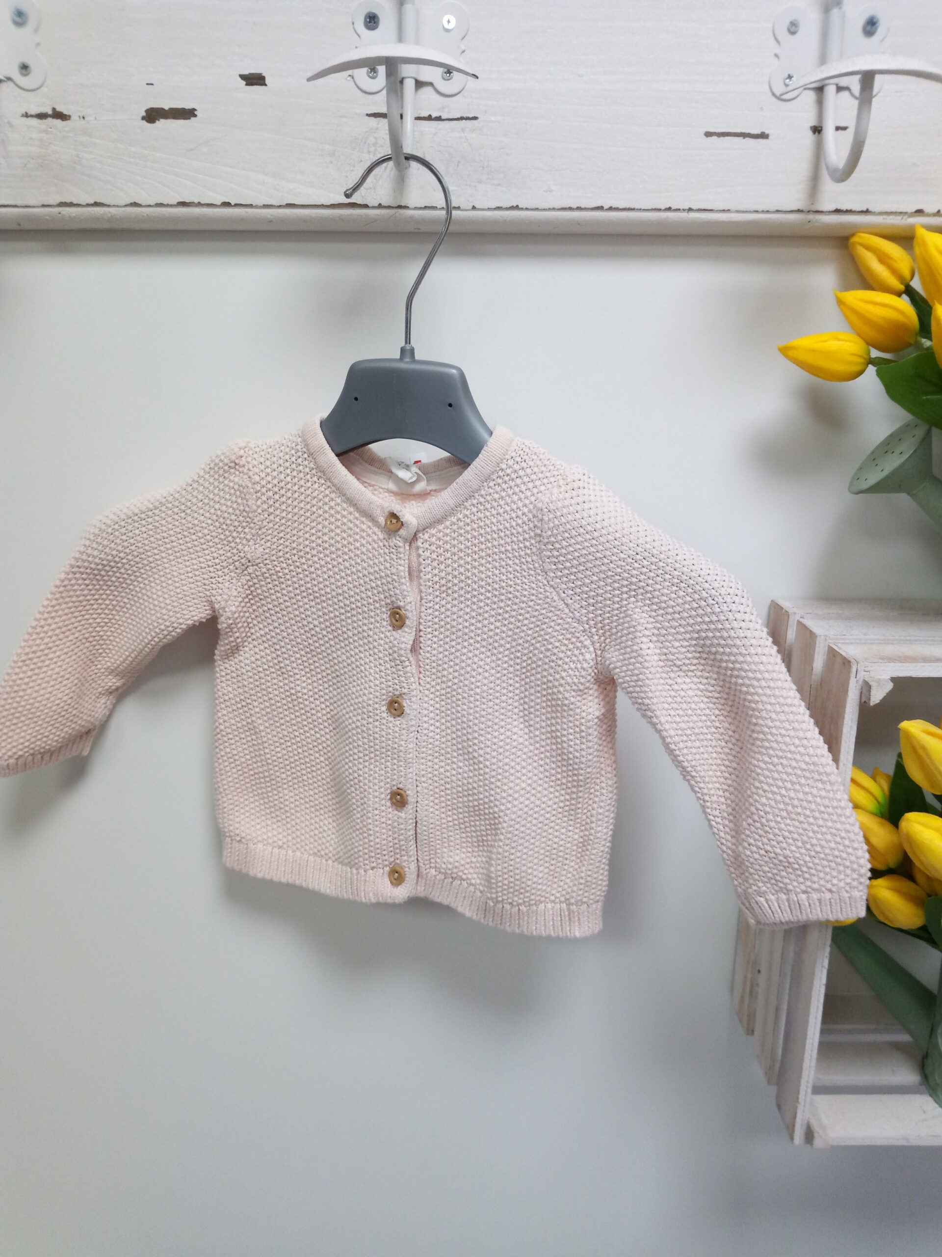 MAGLIA CARDIGAN BIMBA 4/6 MESI ROSA